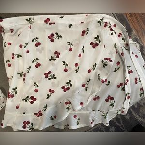Cherry wrap skirt! 🍒🤍